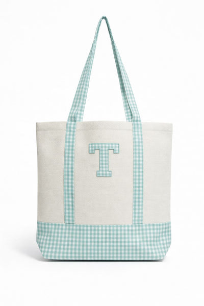 TOTE BAG VICHY TURQUESA