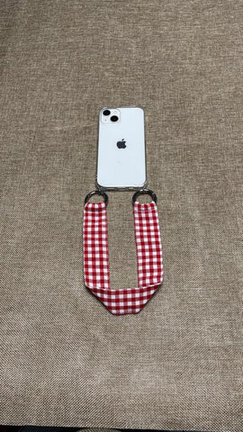 PULSERA PARA MÓVIL VICHY ROJO