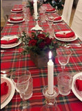 MANTEL NAVIDAD TARTÁN ROJO